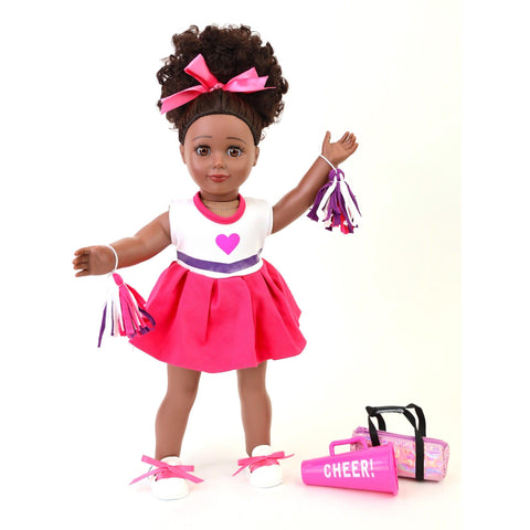 18" doll clothes pink and white cheerleading set