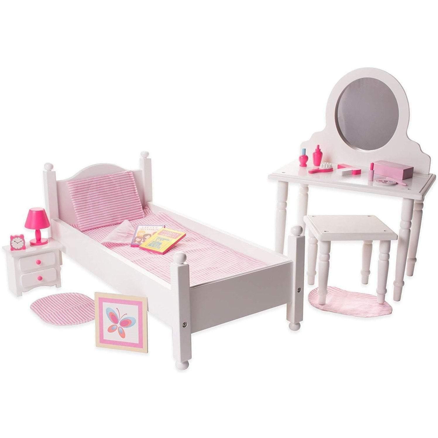 18 inch Doll Bed Vanity Set with Accessories Playtime by Eimmie