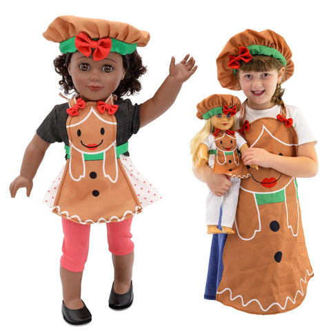 Gingerbread Apron for Girls and 18 Inch Dolls - Playtime by Eimmie