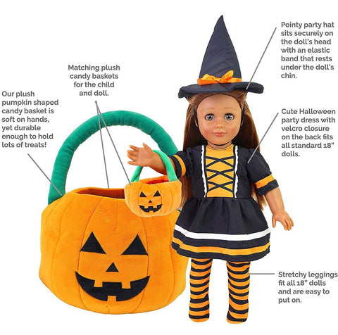 halloween witch 18 inch doll costume call outs