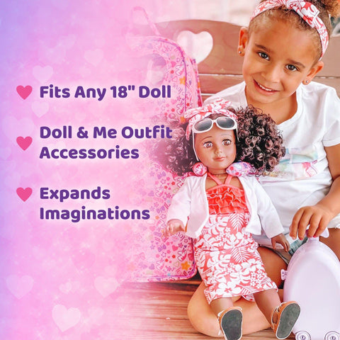 18 inch Travel Doll outfit shown with child