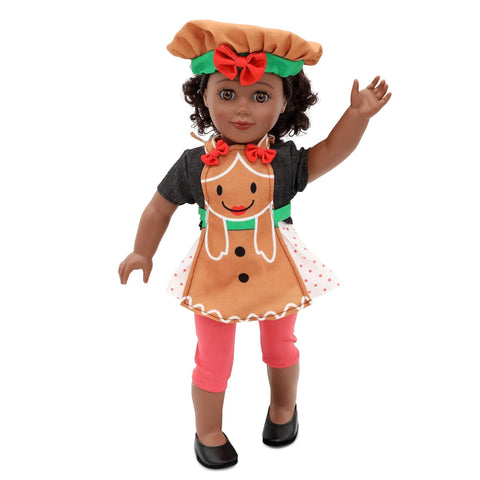 cute apron holiday outfit for 18 inch dolls