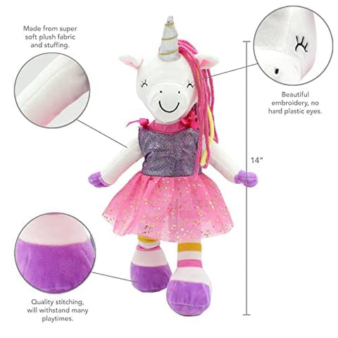 Sharewood Forest Friends 14 Inch Rag Doll Piper the Unicorn