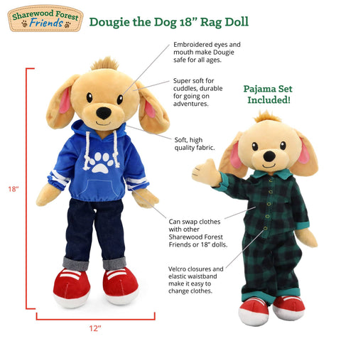 Sharewood Forest Friends 18 Inch Rag Doll Dougie the Dog