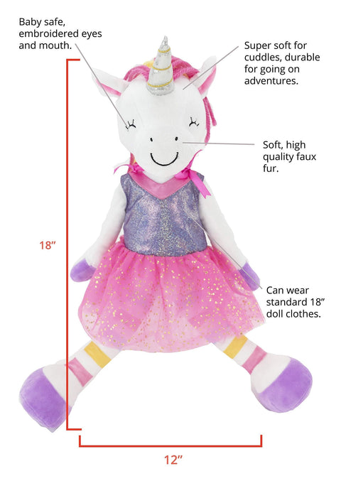 Sharewood Forest Friends 18 Inch Rag Doll Piper the Unicorn
