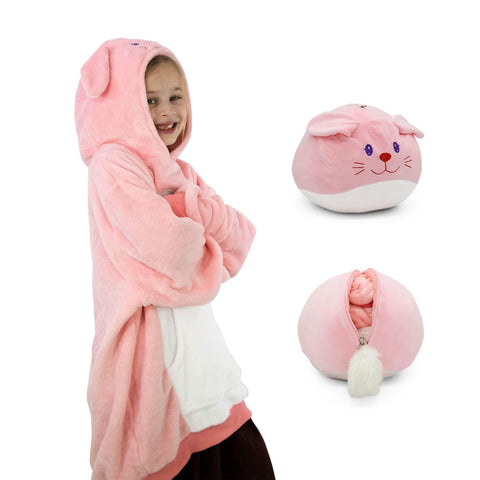 Girls Wearable Bunny Blanket with Hood - Playtime by Eimmie