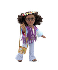 hippy outfit for 18 inch doll canvas bag accessories