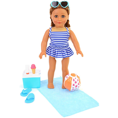 Our Generation 18 Boy Doll Swimsuit Outfit with Pool Noodle - By the Beach