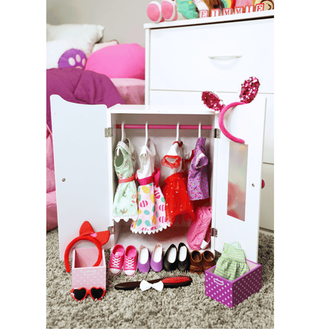 playtime by eimmie 18" doll wood furniture closet 