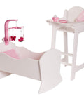 Eimmie 18 Inch Doll Furniture 18 Inch Doll Furniture - High Chair and Cradle Set