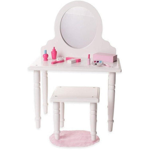 Eimmie 18 Inch Doll Furniture 18 Inch Doll Furniture - Make Up Vanity and Stool Set