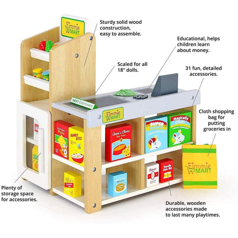 Eimmie 18 Inch Doll Furniture Grocery Store Check Out Counter