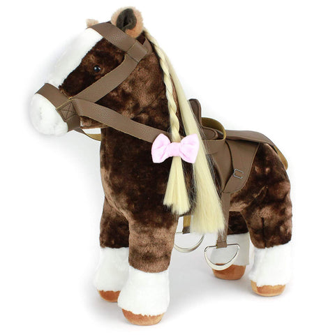 Eimmie 18 Inch Doll Horse Plush Horse with Saddle for 18 Inch Dolls