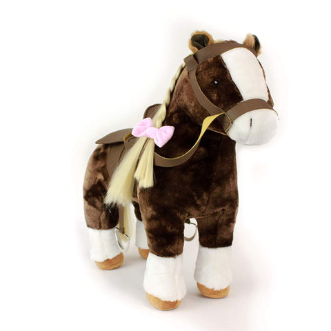 Eimmie 18 Inch Doll Horse Plush Horse with Saddle for 18 Inch Dolls