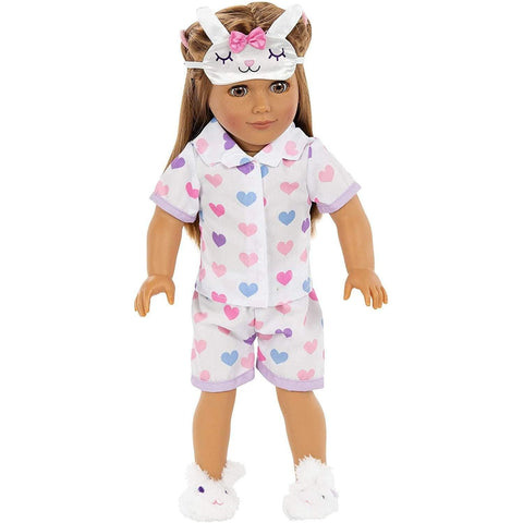 18 inch brown hair doll with pajamas