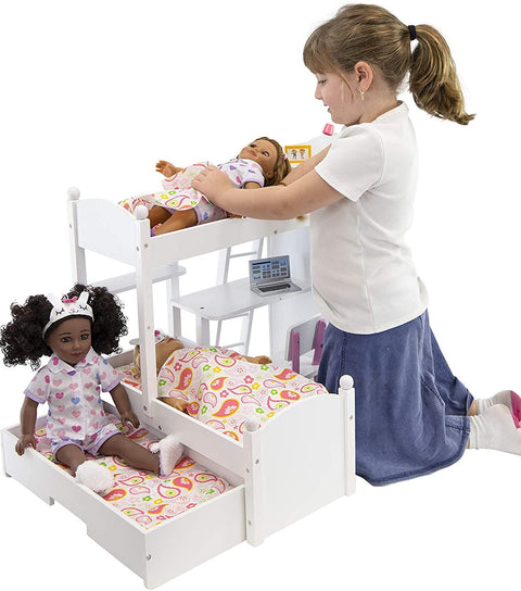 18 inch doll bunk bed with desk playtime by eimmie doll furniture