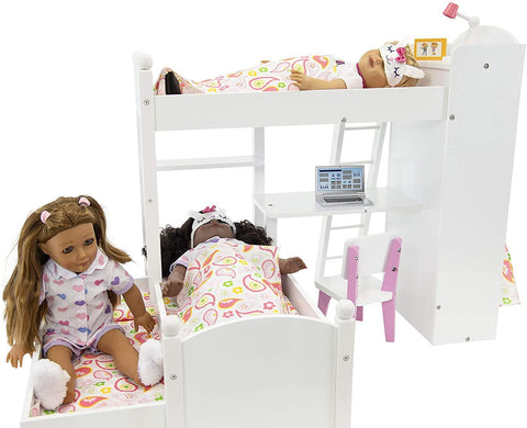 18 inch doll bunk bed with trundle playtime by eimmie doll funiture