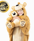 Kids Oversized Teddy Bear Sherpa Blanket Hoodie - Playtime by Eimmie