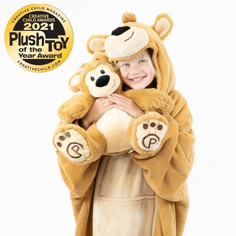 Kids Oversized Teddy Bear Sherpa Blanket Hoodie - Playtime by Eimmie